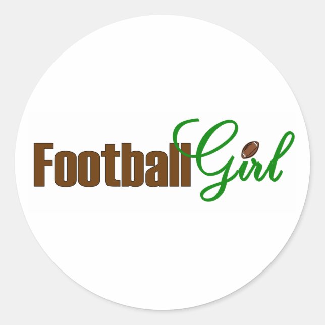 Sticker Rond Fille de football (Devant)