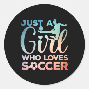 Sticker Rond Fille de football Art pour filles enfants tout-pet