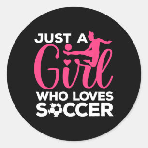 Sticker Rond Fille de football Art pour filles enfants tout-pet