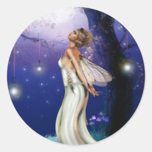 Sticker Rond Fille de la Lune