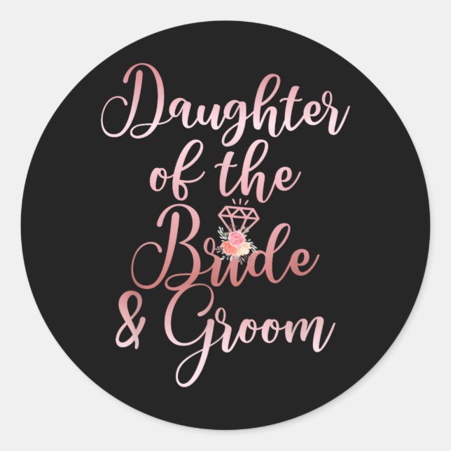 Sticker Rond Fille de la mariée et du marié Fille (Devant)
