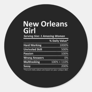 Sticker Rond Fille de la Nouvelle-Orléans La Louisiane Ville dr