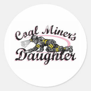 Sticker Rond fille de mineur de charbon