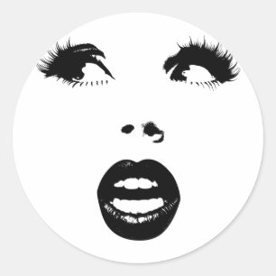 Sticker Rond Fille de mode