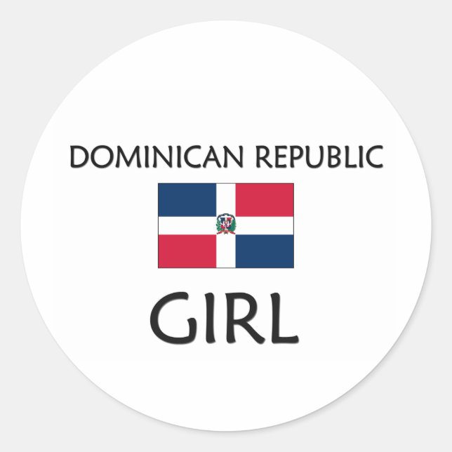 STICKER ROND FILLE DE RÉPUBLIQUE DOMINICAINE (Devant)