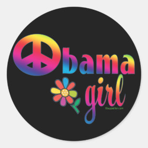Sticker Rond Fille d'Obama