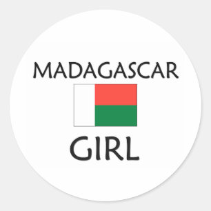 STICKER ROND FILLE DU MADAGASCAR