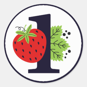 Sticker Rond Fille du premier anniversaire ONE Fête d'anniversa