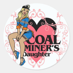 STICKER ROND FILLE D'UN MINEUR DE CHARBON