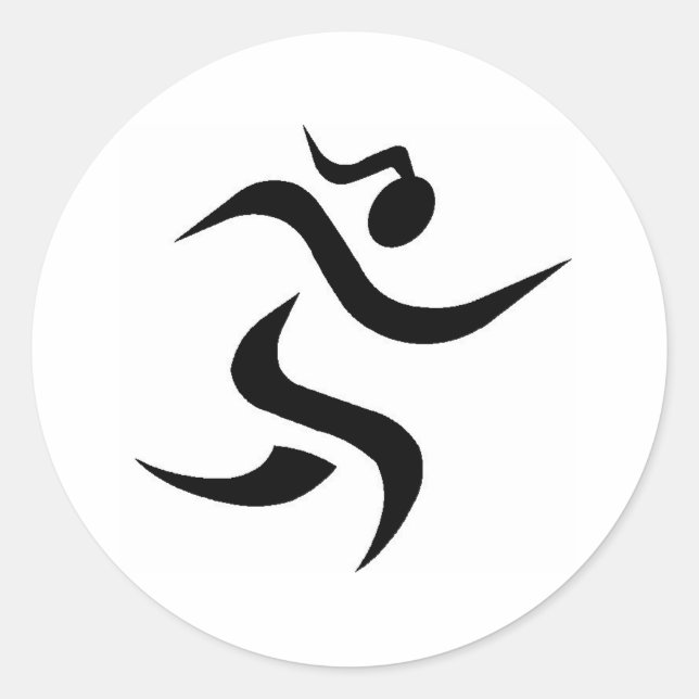 Sticker Rond fille en cours (Devant)