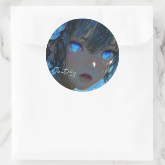 Sticker Rond Fille Fantastique Mystérieuse - Esthétique d'Art O