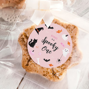 Sticker Rond Fille fantôme 1er anniversaire Halloween