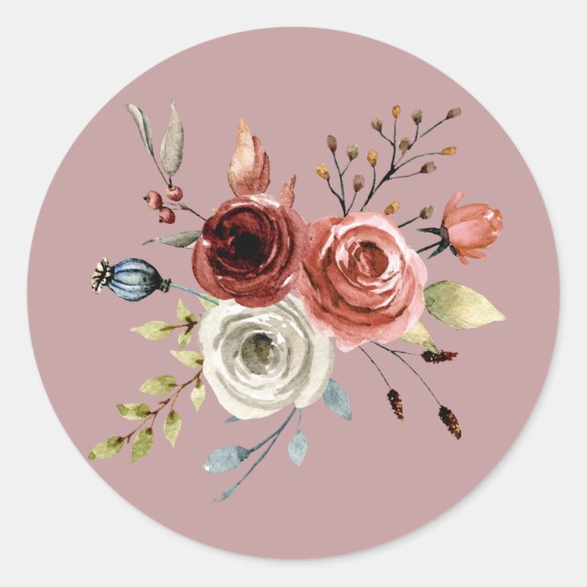 Sticker Rond Fille Fleur Lilac (Devant)