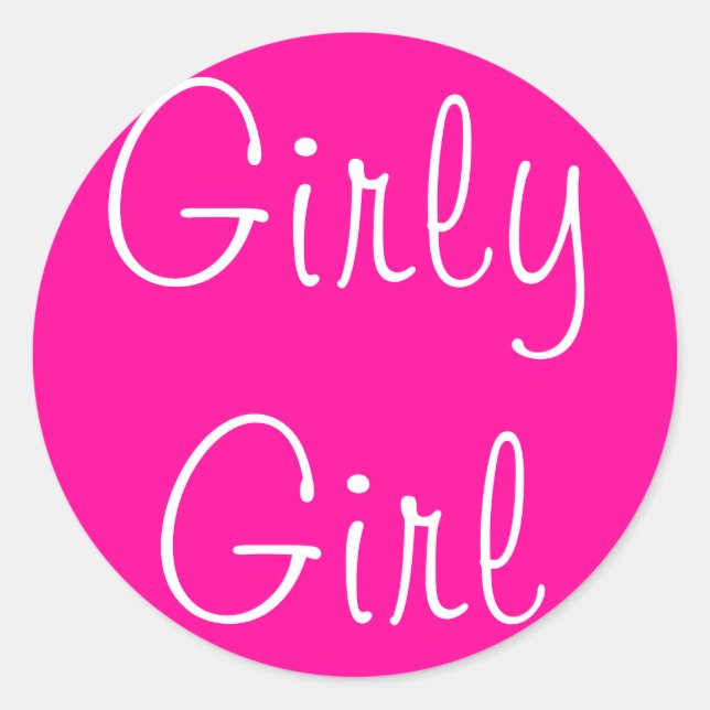 Sticker Rond Fille Girly (Devant)