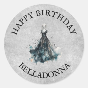 Sticker Rond Fille gothique Anniversaire