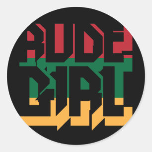 Sticker Rond Fille grossière