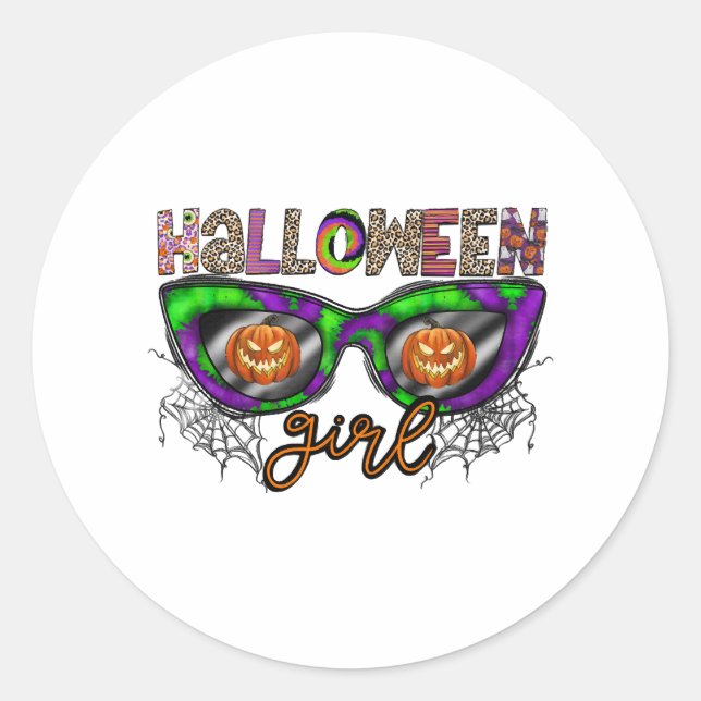 Sticker Rond Fille Halloween (Devant)