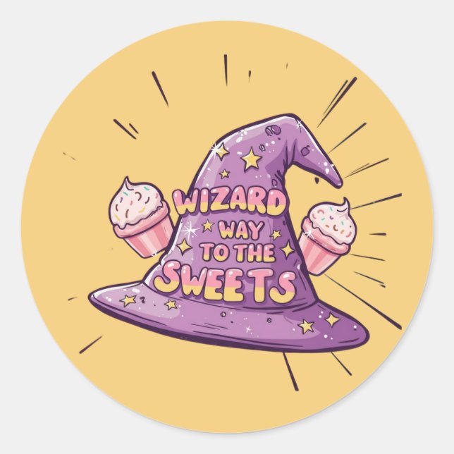 Sticker Rond Fille Halloween - Le chemin du sorcier vers les do (Devant)
