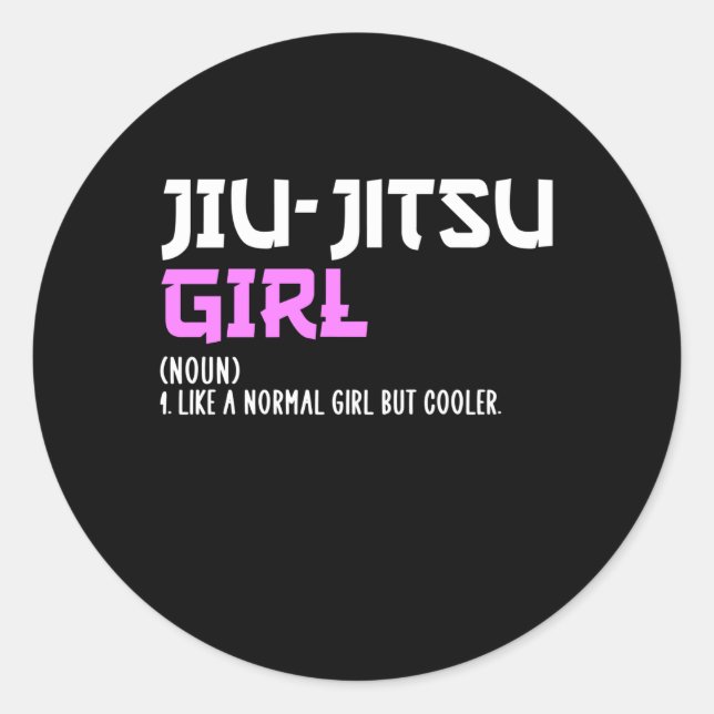 Sticker Rond fille jiu-jitsu (Devant)