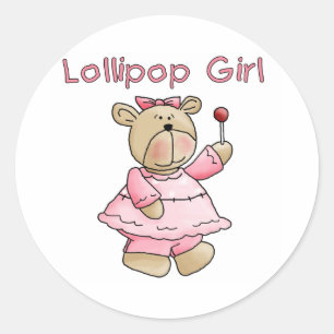 Sticker Rond Fille Lollipop