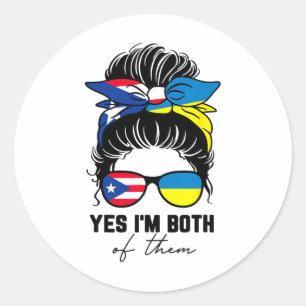 Sticker Rond Fille moitié portoricaine moitié ukrainienne Porto