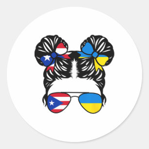 Sticker Rond Fille moitié portoricaine moitié ukrainienne Porto