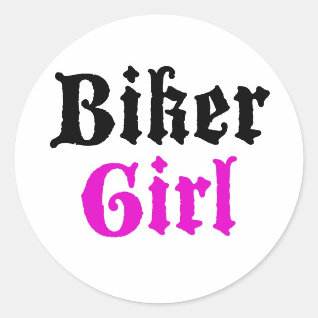 Sticker Rond Fille motard (Devant)