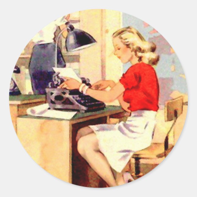 Sticker Rond Fille ouvrière (Devant)