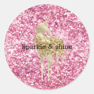 Sticker Rond Fille Parties scintillant rose Confetti Gold Unico