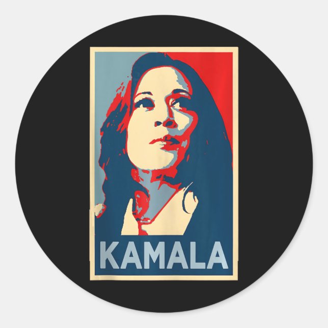 Sticker Rond Fille Prénom Kamala Harris Hope Poster 47 Suppo (Devant)