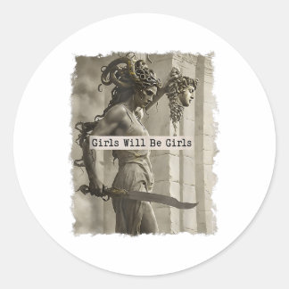Sticker Rond Fille sera Filles Medusa Débardeur_1