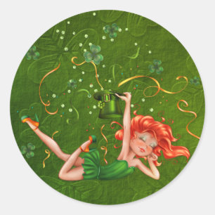 Sticker Rond Fille shamrock