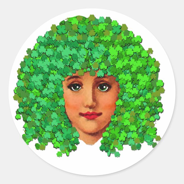 Sticker Rond Fille shamrock (Devant)