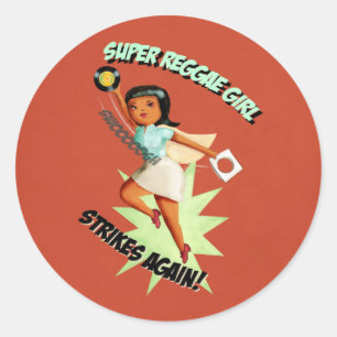 Sticker Rond Fille superbe de reggae