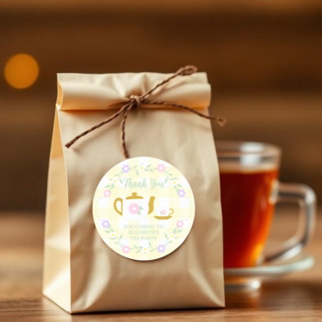 Sticker Rond Fille Thé pour Deux 2e Anniversaire (Créateur téléchargé)