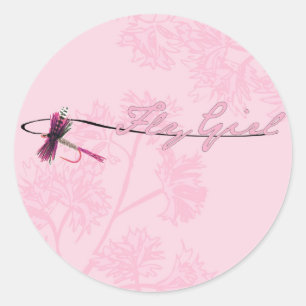 Sticker Rond Fille volante