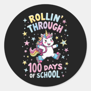 Sticker Rond Filles 100 Jours D'École Filles Enseignante 100ème