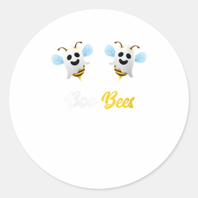 Sticker Rond Filles Boo Bees Funny Ghost Boobees Hallowee (Devant)