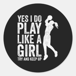 Sticker Rond Filles Bysketbyll Joueur Vêtements Citations Cadea