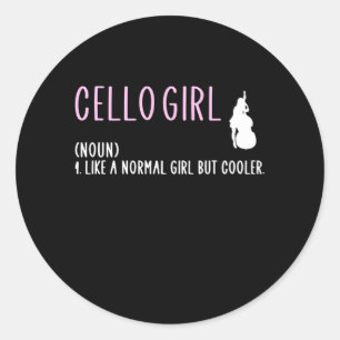 Sticker Rond Filles Cello