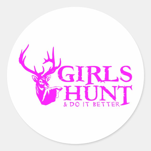 STICKER ROND FILLES CHASSEZ LE CHER (Devant)