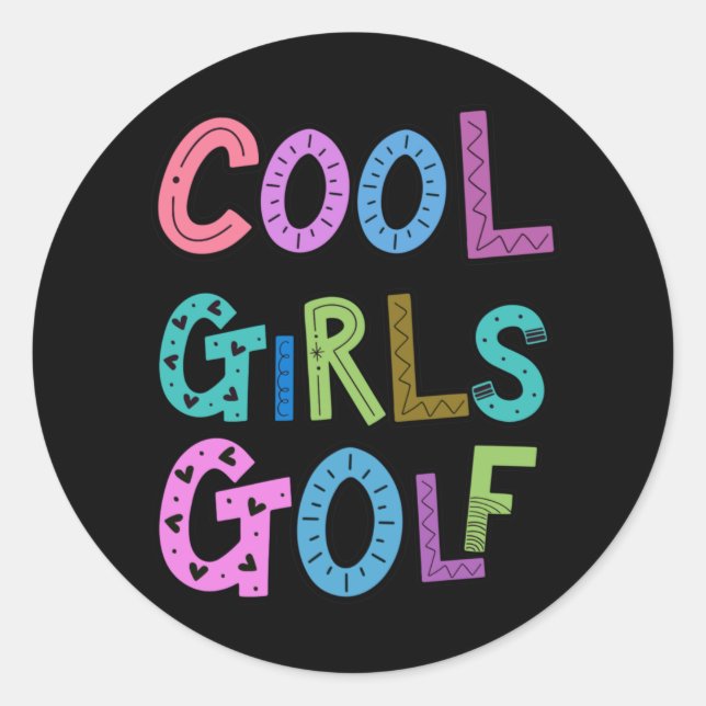Sticker Rond Filles cool Golf Golf Aîné Sport Femmes Enfants (Devant)