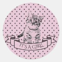 Filles Cute Kitten Chat Baby shower pourpre