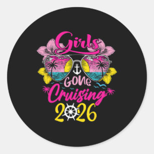 Sticker Rond Filles de croisière en croisière 2026 Voyage de va