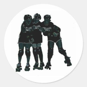 Sticker Rond Filles de Derby de rouleau