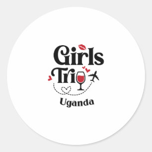 Sticker Rond Filles de vin mignonnes voyage ouganda vacances de