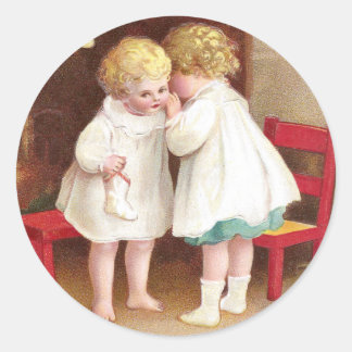 Sticker Rond Filles désossées Whisperer Noël Vintage