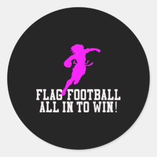 Sticker Rond Filles Drapeau Football Pour Enfants Jeunes Ou Fem