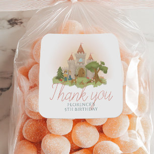 Sticker Rond Filles Fairytale Castle Anniversaire de enfant Fav