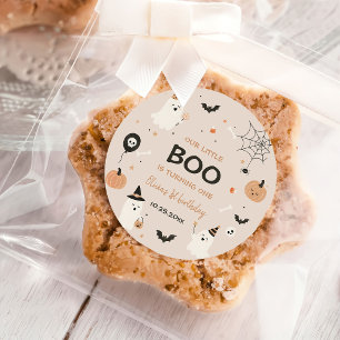 Sticker Rond Filles fantômes pour 1er anniversaire Halloween